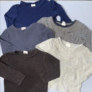 Stella McCartney Kids Long-Sleeve Tees in Navy, Black, Gray & Stripe
